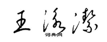 梁錦英王泳潔草書個性簽名怎么寫