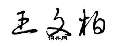 曾慶福王文柏草書個性簽名怎么寫