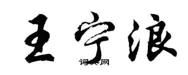 胡問遂王寧浪行書個性簽名怎么寫