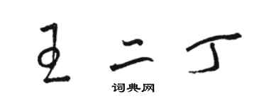 駱恆光王二丁草書個性簽名怎么寫