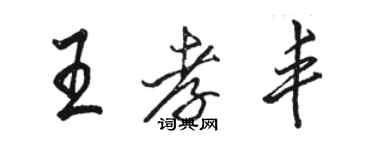 駱恆光王孝豐行書個性簽名怎么寫