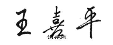 駱恆光王喜平行書個性簽名怎么寫