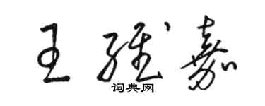 駱恆光王維嘉草書個性簽名怎么寫