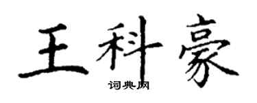 丁謙王科豪楷書個性簽名怎么寫