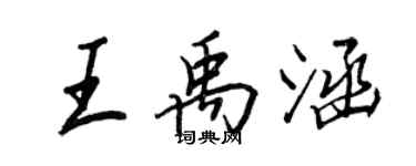 王正良王禹涵行書個性簽名怎么寫