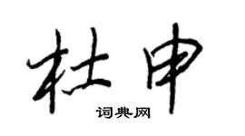 王正良杜申行書個性簽名怎么寫