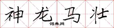 袁強神龍馬壯楷書怎么寫