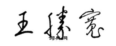 梁錦英王勝寬草書個性簽名怎么寫