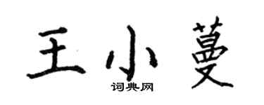 何伯昌王小蔓楷書個性簽名怎么寫