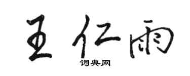 駱恆光王仁雨行書個性簽名怎么寫