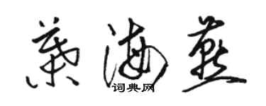 駱恆光葉海燕草書個性簽名怎么寫