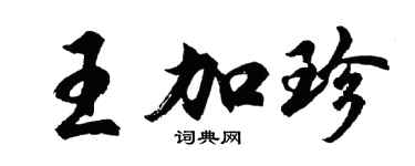 胡問遂王加珍行書個性簽名怎么寫