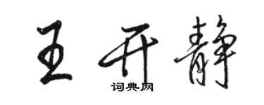 駱恆光王開靜行書個性簽名怎么寫