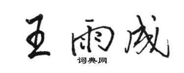 駱恆光王雨成行書個性簽名怎么寫