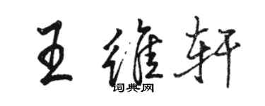 駱恆光王維軒行書個性簽名怎么寫