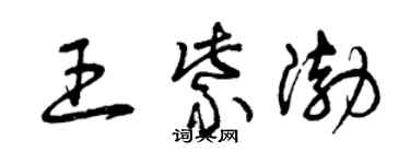 曾慶福王紫渤草書個性簽名怎么寫