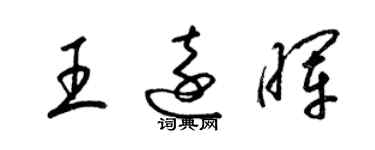 梁錦英王遠暉草書個性簽名怎么寫