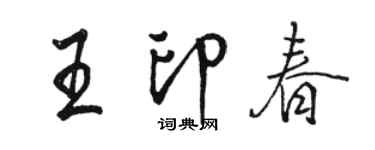 駱恆光王印春行書個性簽名怎么寫