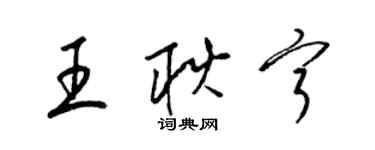 梁錦英王耿寧草書個性簽名怎么寫