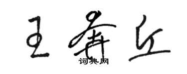 駱恆光王奔丘草書個性簽名怎么寫