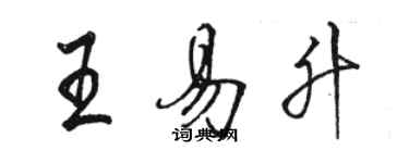 駱恆光王易升行書個性簽名怎么寫