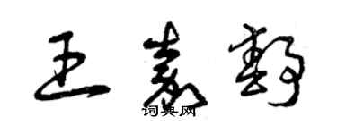 曾慶福王嘉靜草書個性簽名怎么寫