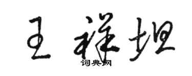 駱恆光王祥坦草書個性簽名怎么寫