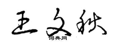 曾慶福王文秋草書個性簽名怎么寫