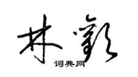 梁錦英林歡草書個性簽名怎么寫