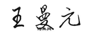 駱恆光王曼元行書個性簽名怎么寫