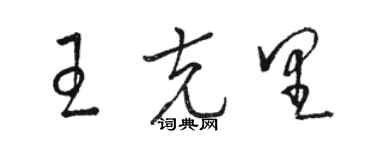 駱恆光王克里草書個性簽名怎么寫