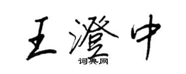 王正良王澄中行書個性簽名怎么寫