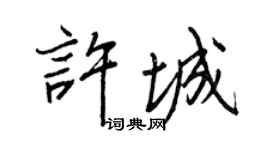 王正良許城行書個性簽名怎么寫