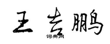 曾慶福王吉鵬行書個性簽名怎么寫