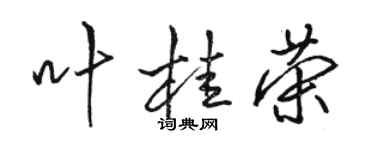 駱恆光葉桂榮行書個性簽名怎么寫
