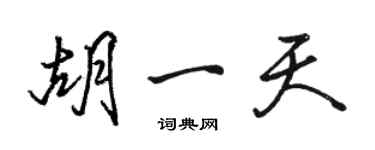 駱恆光胡一天行書個性簽名怎么寫