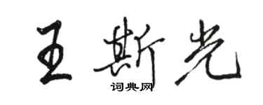 駱恆光王斯光行書個性簽名怎么寫