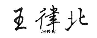 駱恆光王律北行書個性簽名怎么寫