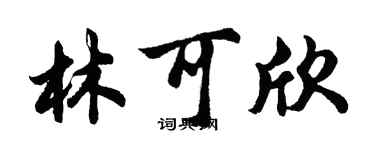 胡問遂林可欣行書個性簽名怎么寫