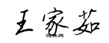 王正良王家茹行書個性簽名怎么寫