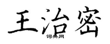 丁謙王治密楷書個性簽名怎么寫
