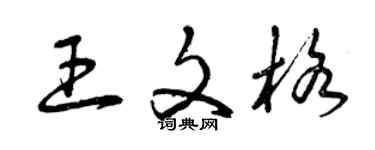 曾慶福王文格草書個性簽名怎么寫