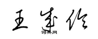 梁錦英王成伶草書個性簽名怎么寫