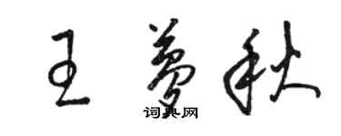 駱恆光王夢秋草書個性簽名怎么寫