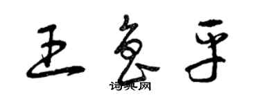 曾慶福王魯平草書個性簽名怎么寫