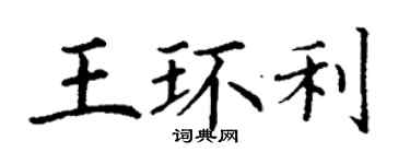 丁謙王環利楷書個性簽名怎么寫