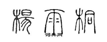 陳聲遠楊雨桐篆書個性簽名怎么寫