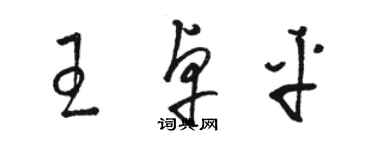 駱恆光王卓平草書個性簽名怎么寫