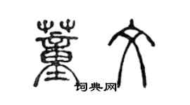 陳聲遠董文篆書個性簽名怎么寫