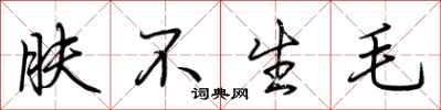 荊霄鵬膚不生毛行書怎么寫